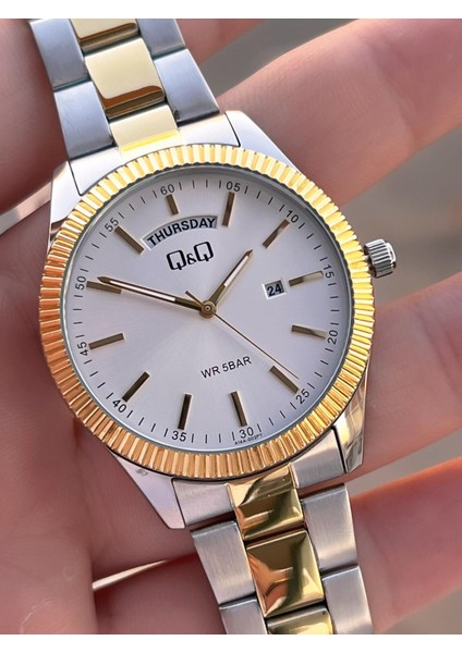 Çelik Kordon Takvimli Kadran 2 Yıl Garantili 3 Atm Suya Dayanıklı Erkek Kol Saati QQ.E2005.A2 modelleri
