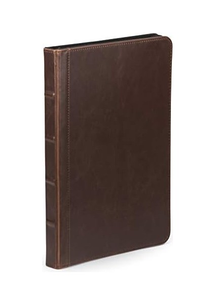 Portföy/fermuar Faux Deri Portföy, Kitap Tarzı Ciltli Tasarım, Iş ve Röportaj Padfolio Organizatör, 8.5 x 11 Yazı Pad, Koyu Kahverengi modelleri