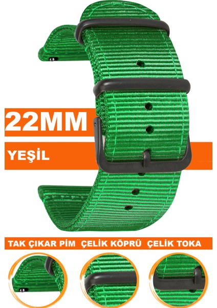 xiaomi mi watch s1-s2 yuvarlak kasa uyumlu 22mm premıum nato kumaş tekstil saat kordonu kayışı f39cldb-g