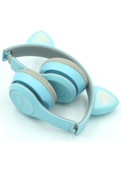 JP-1302 P47M Katlanabilir Kedi Kulaklı Işıklı Kablosuz Kulak Üstü Kulaklık fırsatları