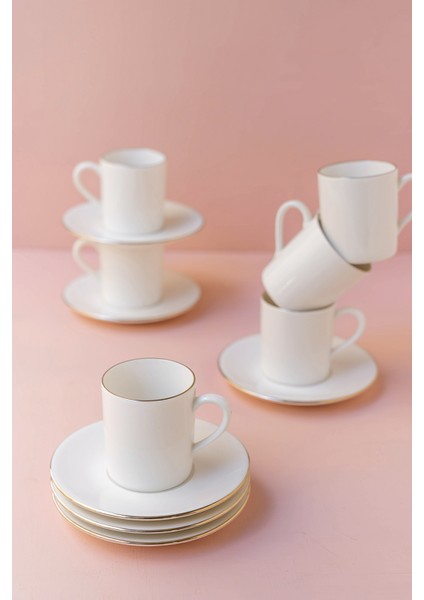 | Ceyda | Gümüş Kenarlı 12 Parça 6 Kişilik Kahve Fincan Takımı fırsatları