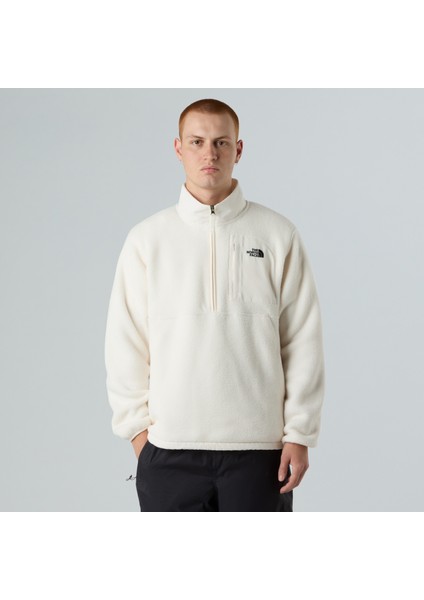 M Yumıorı Off Peak 1/2 Zıp Jacket Erkek Beyaz Polar NF0A8FKPQLI1