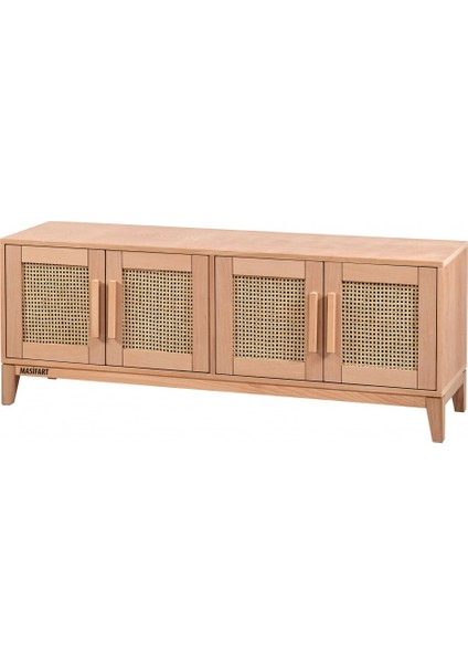 Aprilis Hasırlı 160 Lık Konik Tv Ünitesi Cilasız Ham