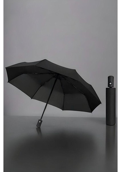 Otomatik Unisex Fiber Tel Şemsiye, Siyah, Tam Fonksiyonlu, Pratik ve Şık Tasarım