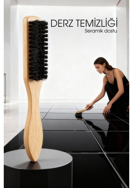 Ahşap Saplı Derz Temizleme Fırçası – Hassas Seramikler Için Bristol Kıllı Fırça 722437