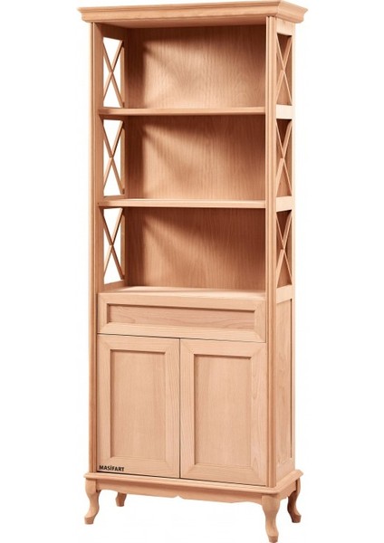 Sout Masif Çarpı Kitaplık Cilasız Ham