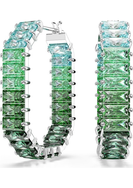 Swa Yeşil Matrix Halka Küpeler