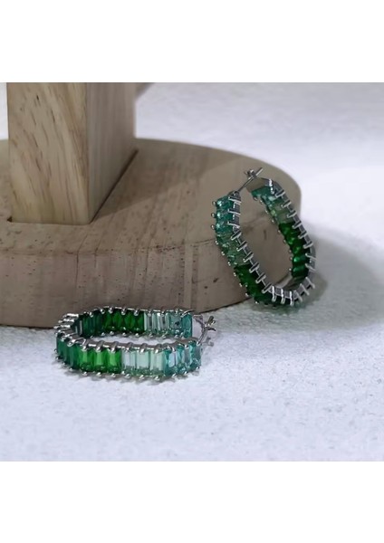 Swa Yeşil Matrix Halka Küpeler modelleri