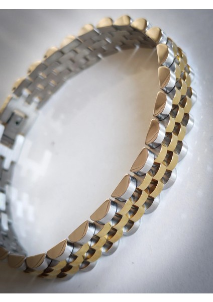 Çelik Roleks Kordon Sarı Erkek Bileklik fiyatları