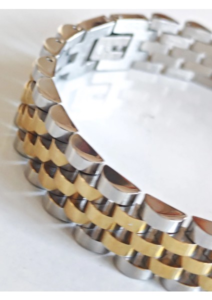 Çelik Roleks Kordon Sarı Erkek Bileklik fırsatları