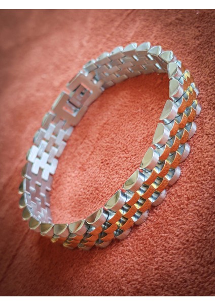 Çelik Roleks Kordon Sarı Erkek Bileklik indirimleri