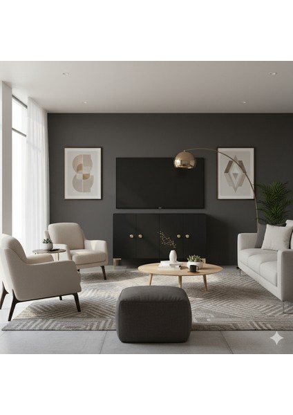 KA1204A- Simple Konsol , Tv Sehpası , Çok Amaçlı Dolap ve Kahve Köşesi 120CM Antrasit fiyatları