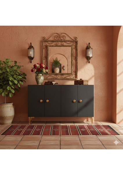 KA1204A- Simple Konsol , Tv Sehpası , Çok Amaçlı Dolap ve Kahve Köşesi 120CM Antrasit fırsatları