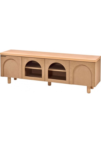 Radere Kubbeli Açık Tv Ünitesi Cilasız Ham