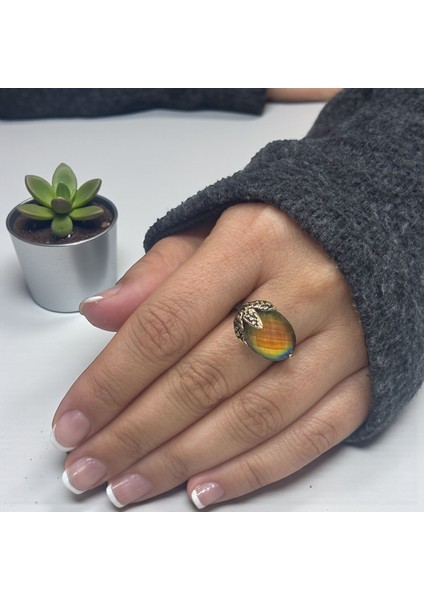 His Taşlı Bronz Vintage Yüzük