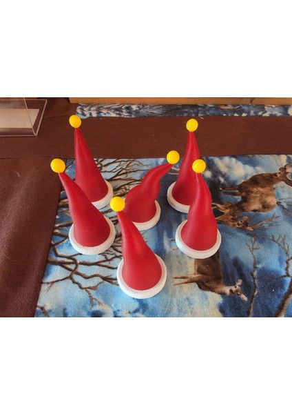 Mini Noel Şapkası Dekor Seti – 10'lu (4.5 Cm) modelleri