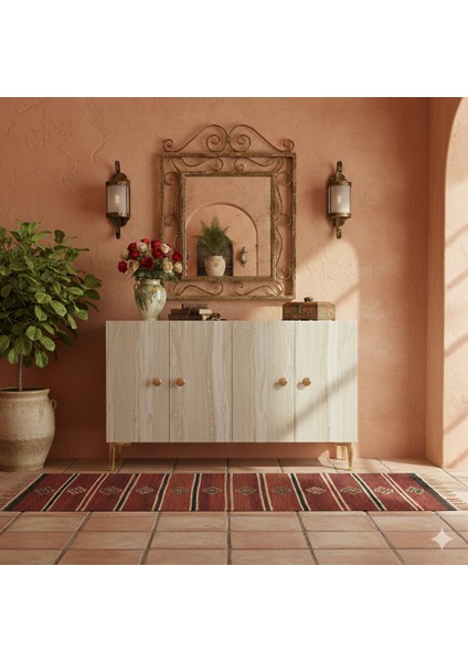 KA1204BT- Simple Konsol , Tv Sehpası , Çok Amaçlı Dolap ve Kahve Köşesi 120CM Beyaz-Traverten fiyatları