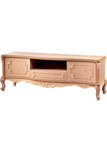 Opus 180 Lik Napoli Oymalı Tv Ünitesi Cilasız Ham