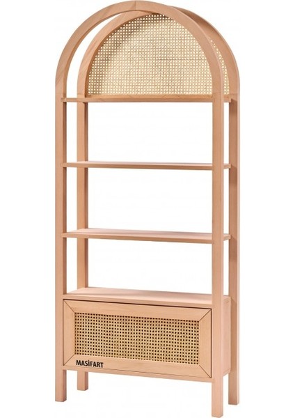 Daesha Hasırlı Kubbeli Kitaplık Cilasız Ham