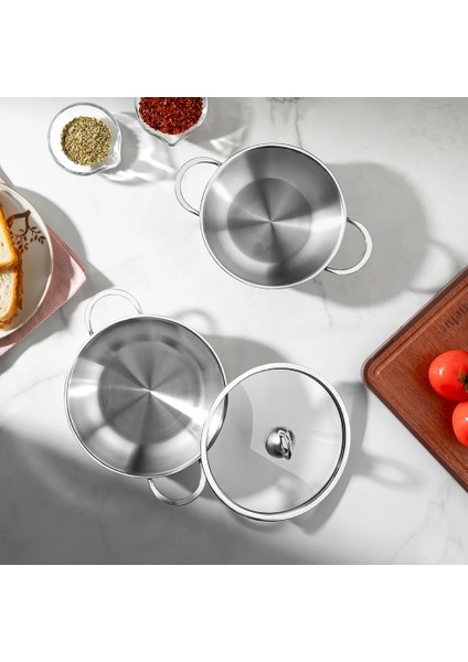Silver 4 Parça Paslanmaz Çelik Güveç Tipi Sahan Seti (18-20 Cm) fiyatları