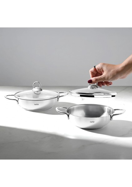 Silver 4 Parça Paslanmaz Çelik Güveç Tipi Sahan Seti (18-20 Cm) modelleri