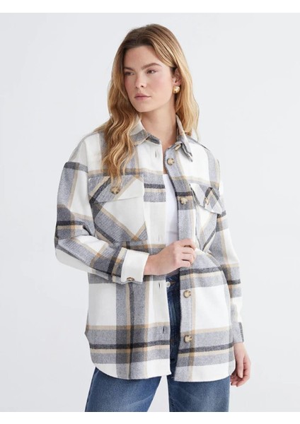 Ekose Oversize Kadın Gömlek (W5) fırsatları