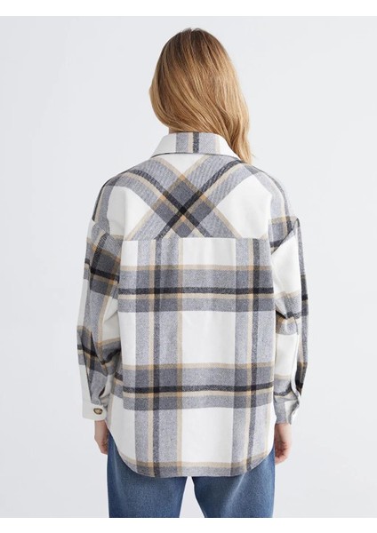 Ekose Oversize Kadın Gömlek (W5) indirimleri