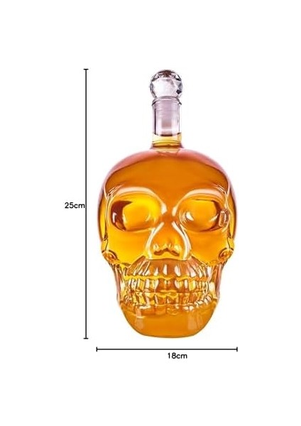 Crystal Kuru Kafa Cam Şişe El Yapımı Kuru Kafa Sürahi Içki Şişesi (1000 Ml) modelleri