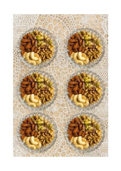 Mta -Tech 6’lı Yuvarlak Sunum ve Servis Tabakları, Tatlı, Meze, Kahvaltı, Çerez Için Şık Cam Tabaklar