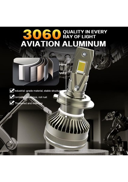 H1 LED Zenon App Kontrolü Bluetooth Ile Telefondan 2700K-6500K Renk Değiştiren Araba Farı 2WAT-80WAT App Uygulama Üzerinden Istenilen Ayar Yapılır Şimşek Etkili
