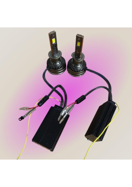 H1 LED Zenon App Kontrolü Bluetooth Ile Telefondan 2700K-6500K Renk Değiştiren Araba Farı 2WAT-80WAT App Uygulama Üzerinden Istenilen Ayar Yapılır Şimşek Etkili