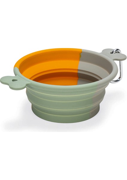 Nrzsnt Beeztees Köpek Mama ve Su Kabı, Teleskopik, Turuncu, Silikon, 15,5cm, 750ML