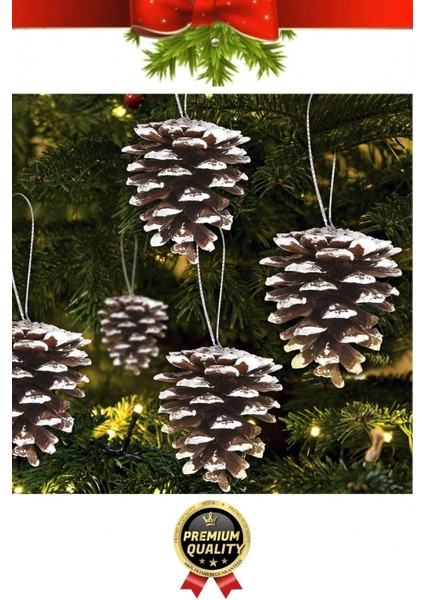 Premium Şık Lüks Tasarım Kış Dekoratif Yeni Yıl Noel Yılbaşı Çam Ağacı Süsü Kozalak 5 cm 6'lı Paket fiyatları