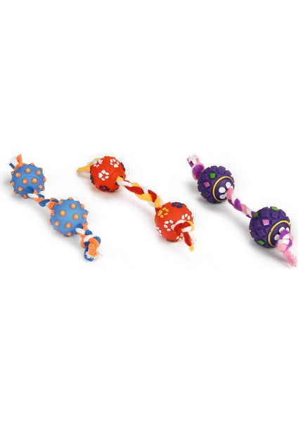 Nrzsnt Beeztees Köpek Oyuncağı, Ipli Top, Vinyl, Çeşitli Renklerde, S, Top 4,5cm - 30CM