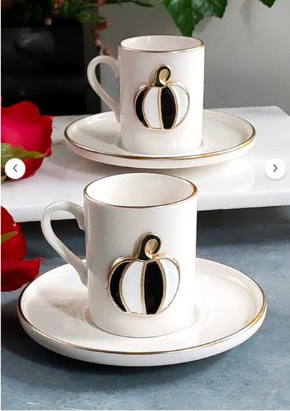 Fine Living Black-White Pumpkin 8 Parça 4 Kişilik Kahve Fincanı fırsatları