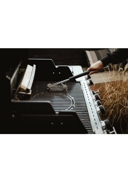 Paslanmaz Çelik Izgara Temizleme Fırçası - Barbekü Mangal Temizleyici, Uzun Saplı, Dayanıklı Tel Fırça