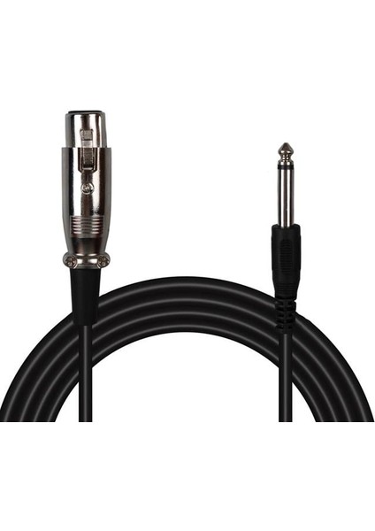 Fully G-526V Siyah 6.3mm Mono Erkek Dişi 4 Metre Mikrofon Ara Kablosu