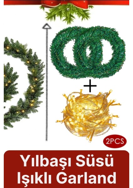 Özel Seri Gürleştirici Dekor Şerit Günışığı Ledli Çam Ağacı Yeni Yıl Yılbaşı Süsü Işıklı Garland