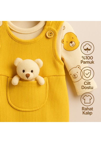 %100 Pamuk Cilt Dostu Bebek Tulum Seti – Ayıcık Cepli, Iç Bodyli fiyatları