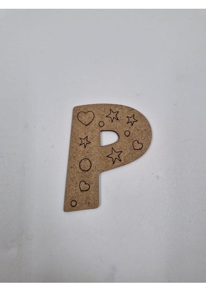 1 Adet Ahşap P Harfi Boyama Okul Dıy Etkinlik Aktivite Sanat 10 cm