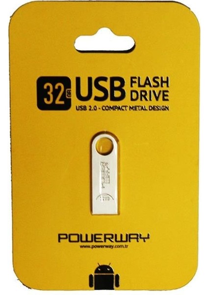 Powerway 32 GB Metal Tip USB Flash Bellek