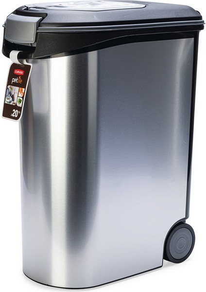 Nrzsnt Beeztees Mama Saklama Kabı, Plastik, Tekerlekli, Özel Kapaklı, Dışı Metal Görünümlü 54L fırsatları