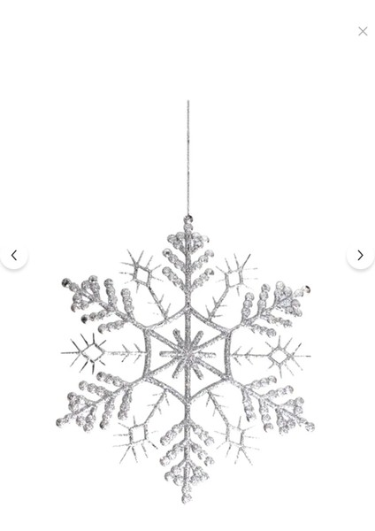 30 cm Dev Kar Tanesi Sert Plastik Simli Beyaz Parlak Yılbaşı Çam Ağacı Süsü modelleri