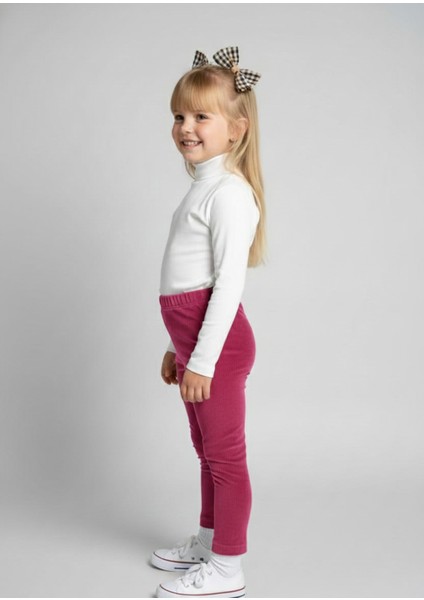 Kız Çocuk Fitilli Kadife Tayt - Fuşya Rahat Kışlık Esnek Leggings fiyatları