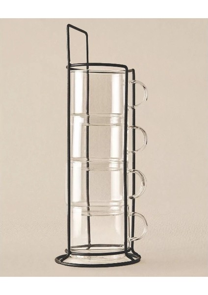 Buğz Standlı Borosilikat 4'lü Fincan Seti