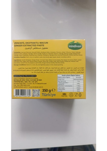 Zencefil Ekstraktlı Macun 350G fiyatları