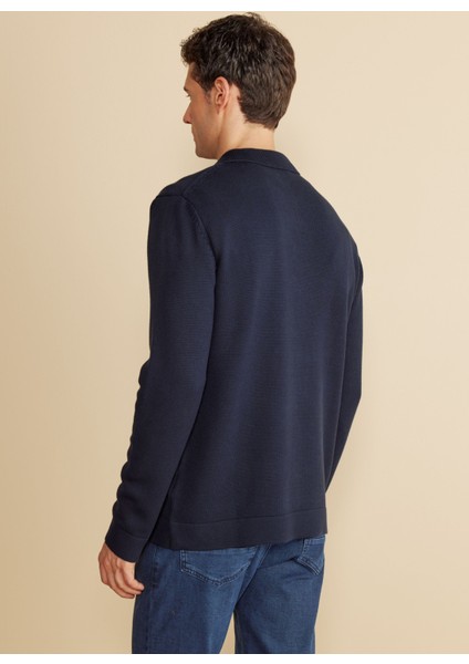 Polo Yaka Standart Lacivert Erkek Kazak BBFW25MKL033 indirimleri