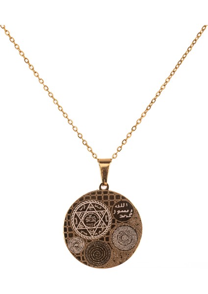 Altın Renk Titanyum Kaplama Çelik Kolye Paslanmaz Zincir Kararmaz