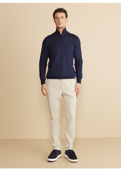 Bato Yaka Standart Lacivert Erkek Kazak BBFW25MKL028 modelleri