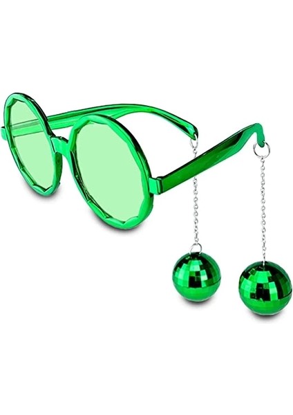 Buğz Disko Toplu Küpeli Parti Gözlüğü Yeşil Renk